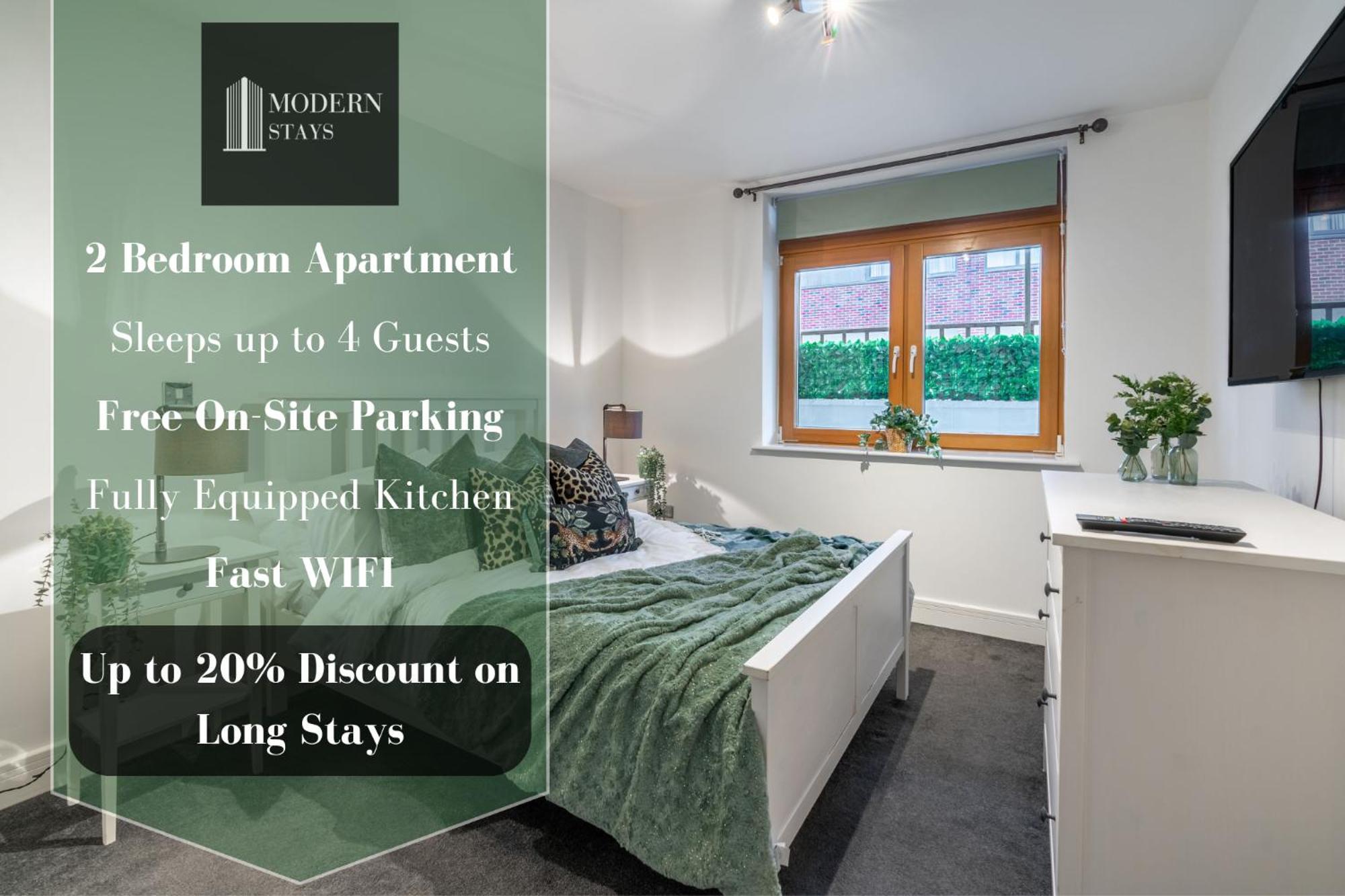 Apartment Mailbox 2 Bed Centre - Free Parking