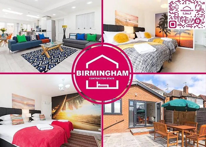 Stunning Solihull Long Stays - 4 Bedrooms With 7 Separate Beds, 2 Baths, Garden & Driveway By Birmingham Contractor Stays