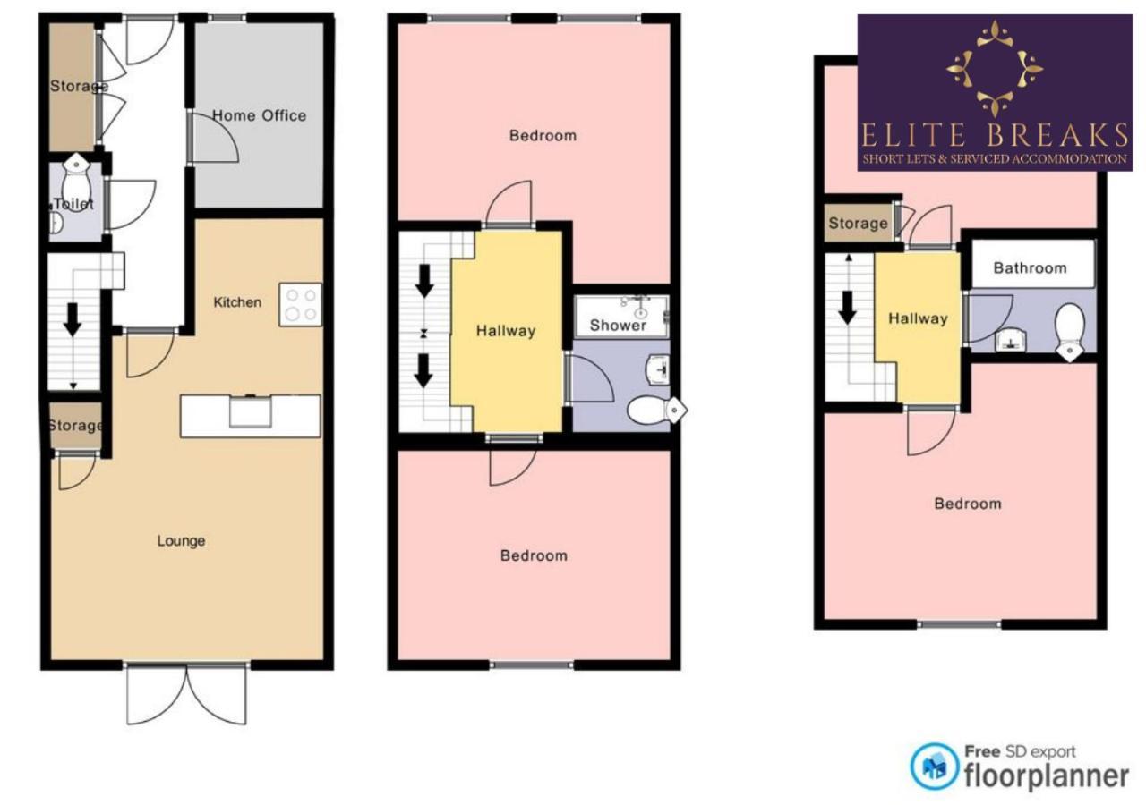 Central 4 Bed House By Elite Breaks Serviced With Free Parking Sleeps Upto 8