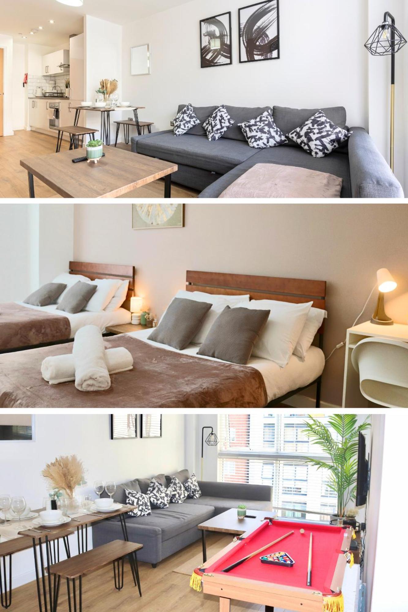 Apartment Truffle -city Centre Sleeps Upto 6 - Near Utilita Arena, Icc - Pool Table & Free Wifi
