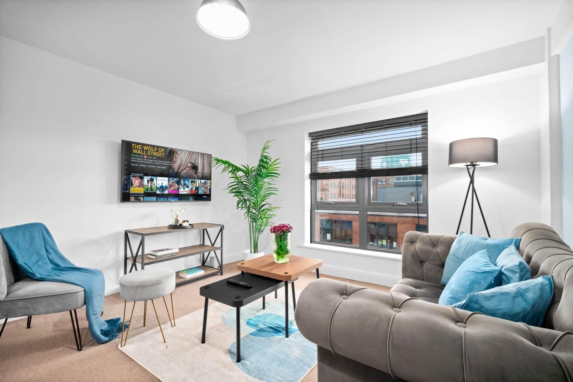 Modern 2 Bed Centre Wi-fi - Rated - Wifi - Smart - Rated - Tv - 49l *