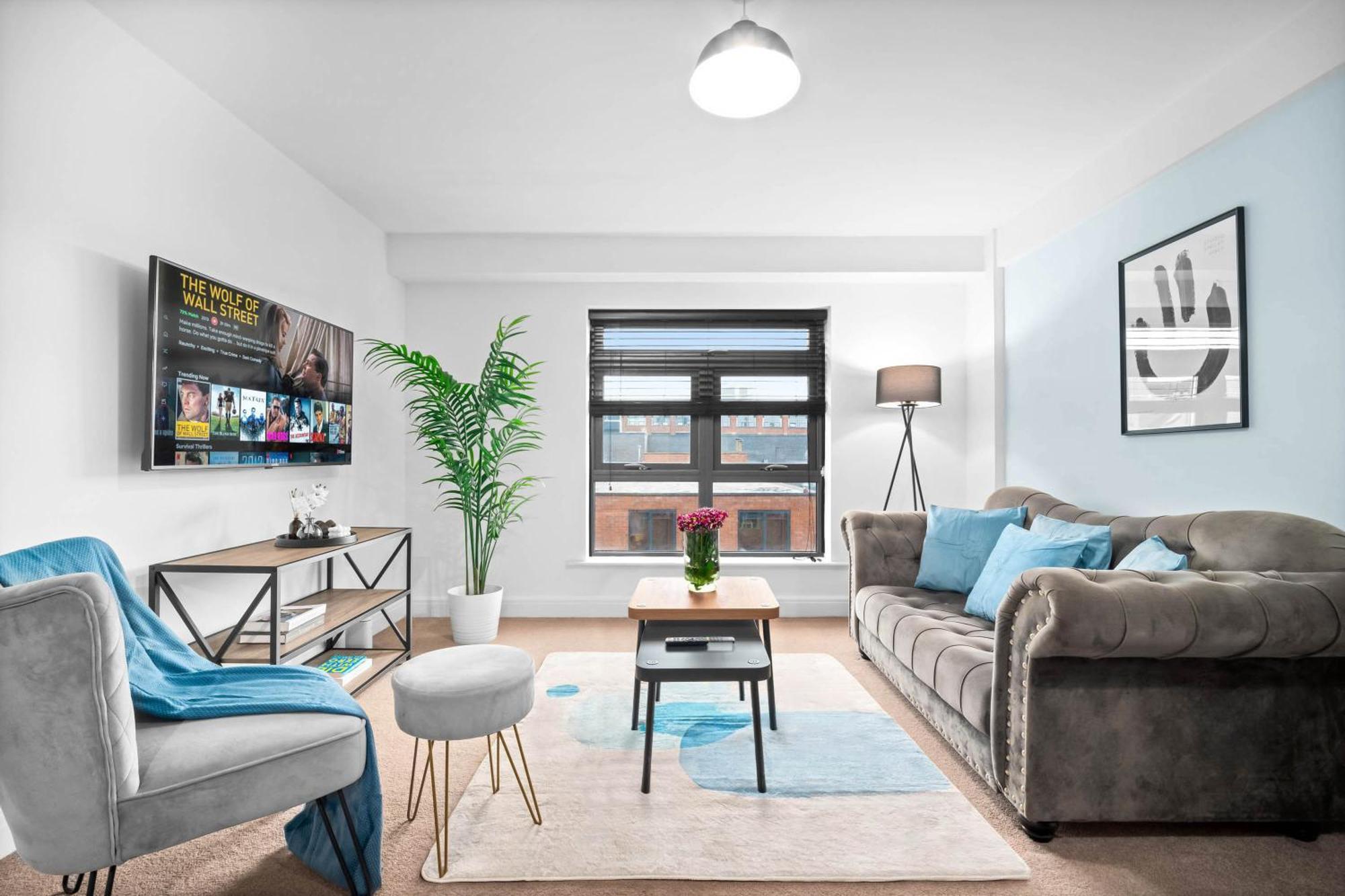Apartment Modern 2 Bed Centre Wi-fi - Rated - Wifi - Smart - Rated - Tv - 49l