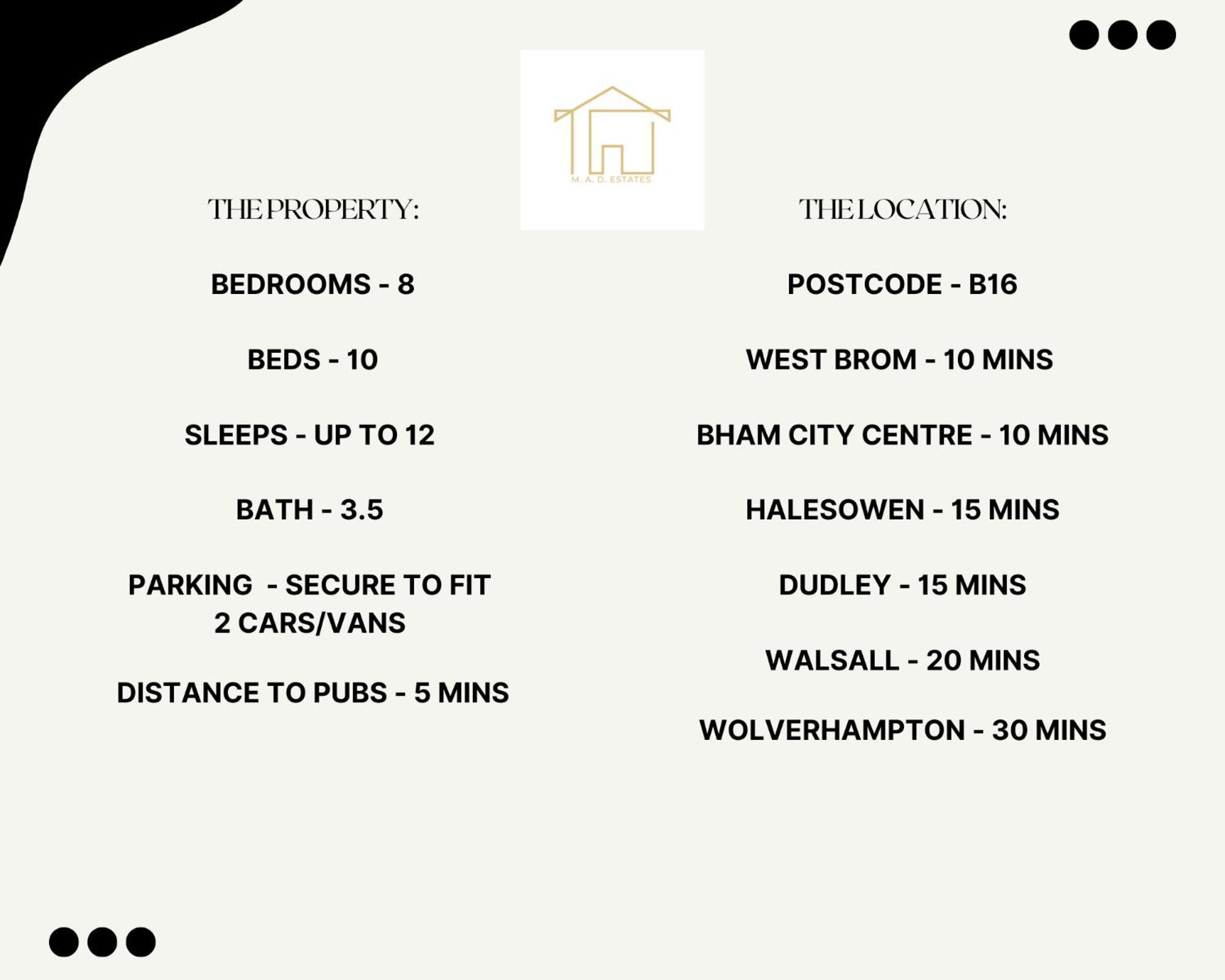 Huge 8 Bedroom Contractor House, Birmingham, Links To M5, M6 & A38