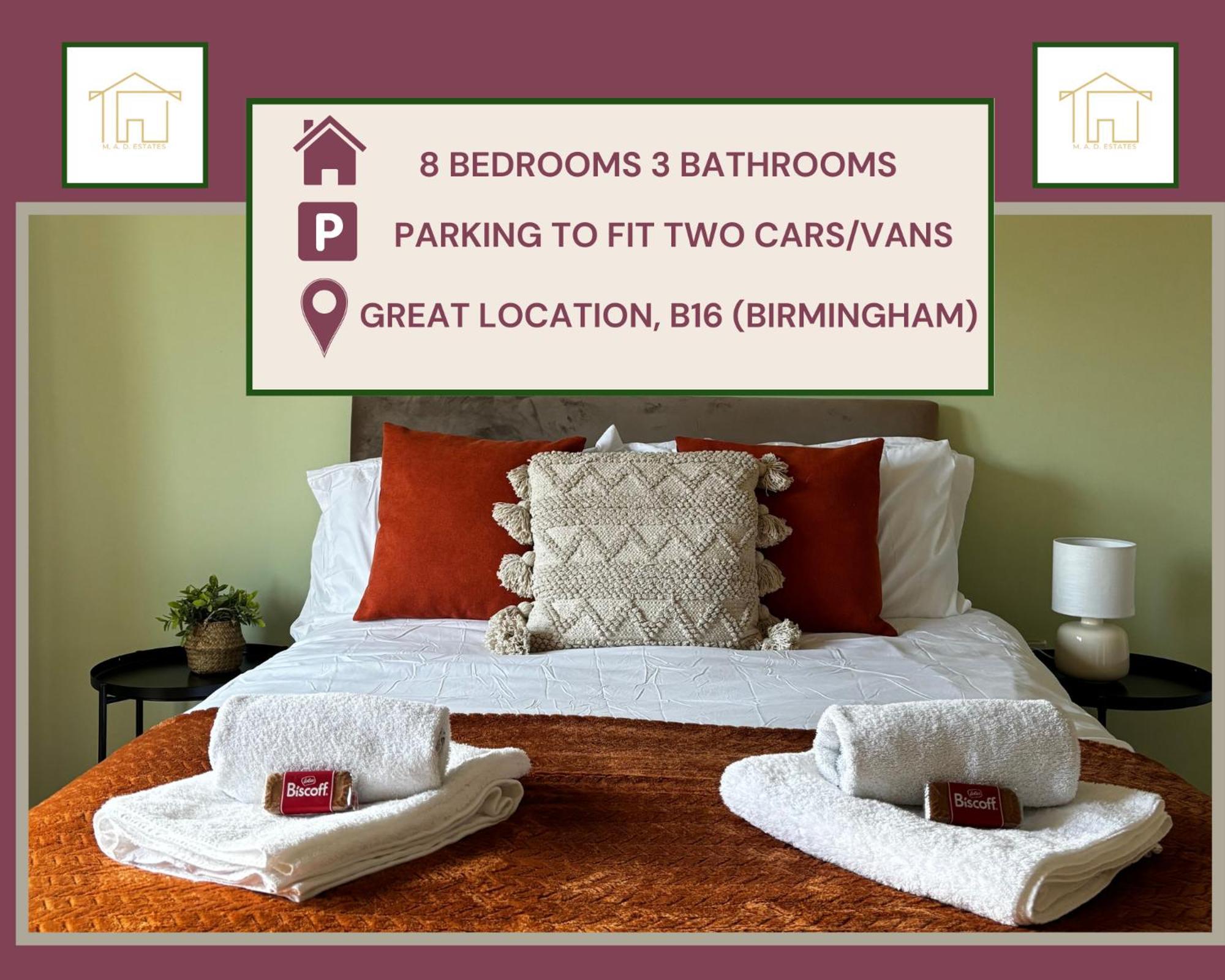 Huge 8 Bedroom Contractor House, Birmingham, Links To M5, M6 & A38 Apartment Birmingham