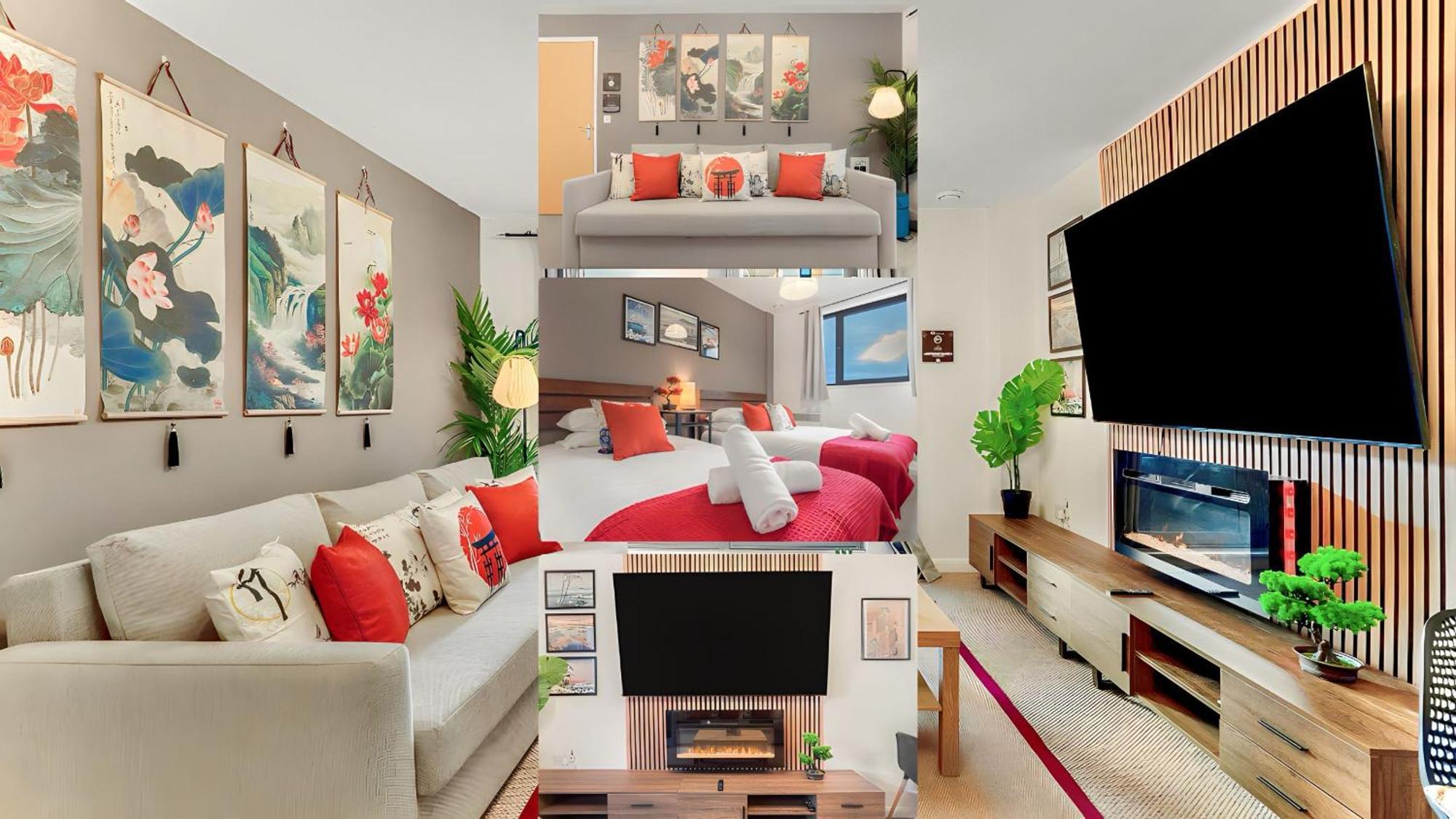 Japanese 2bed 2bath, Free Park, Netfix, 75 Inch Tv, Games - Centre- Maihom Apartment