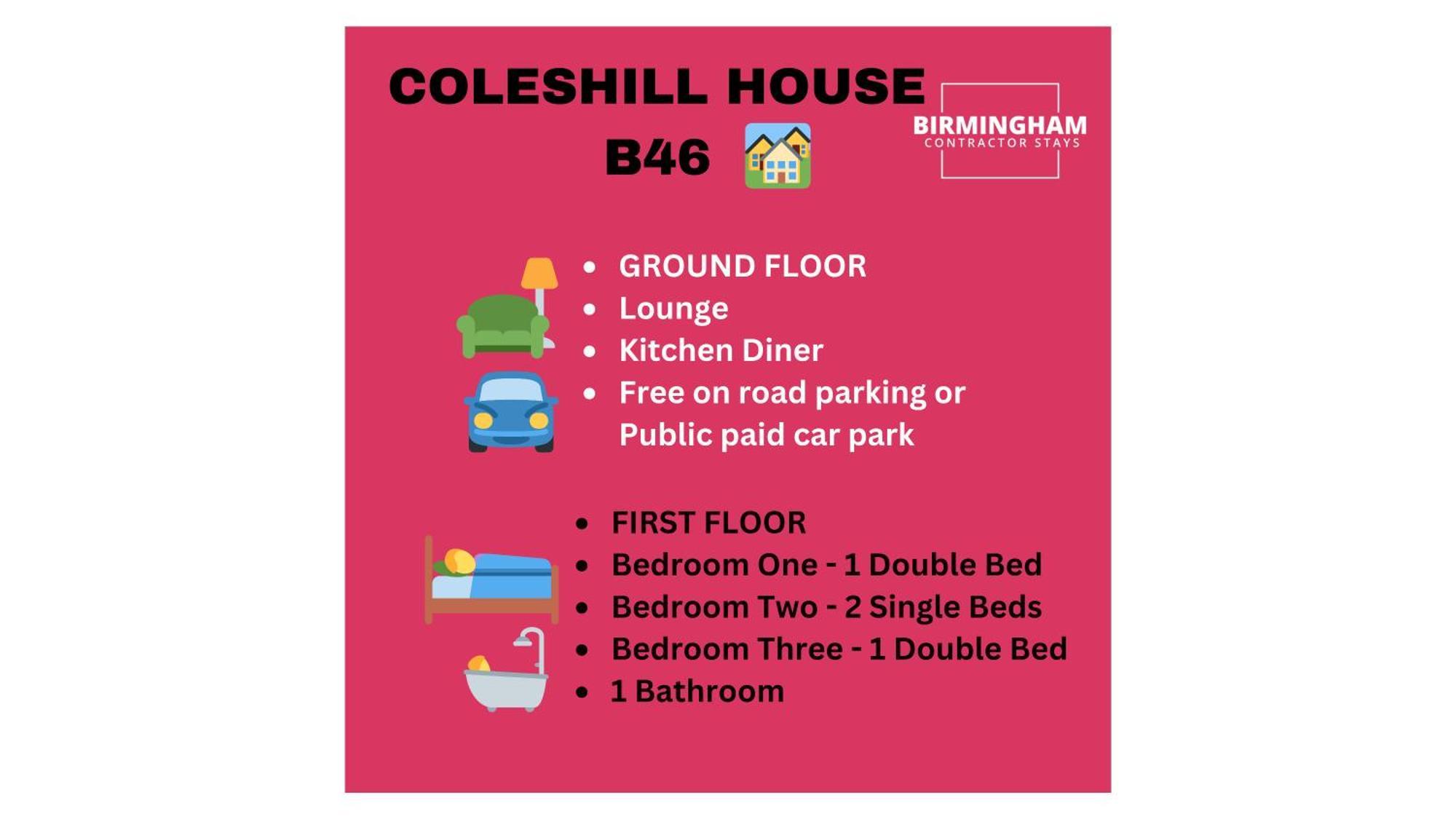 Coleshill Flexible Stay: Spacious 3-bedroom * Birmingham